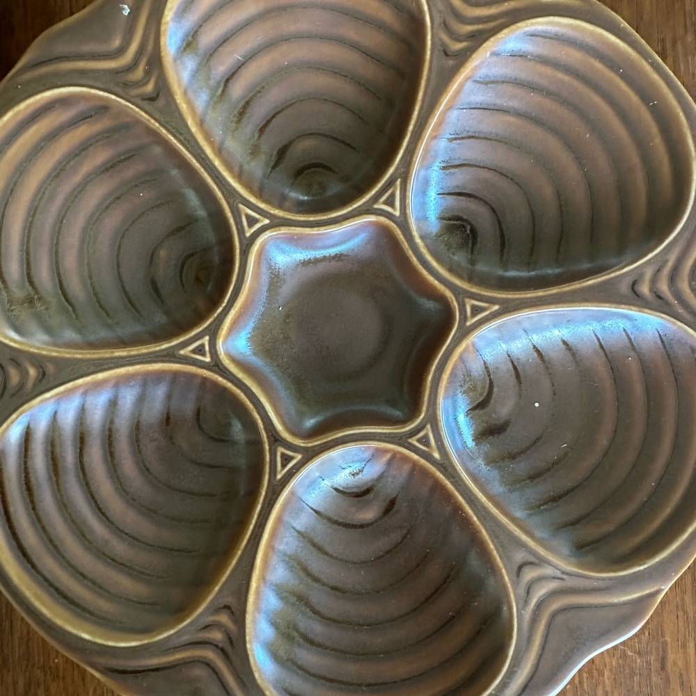 MCM Hall Brown Oyster Plates